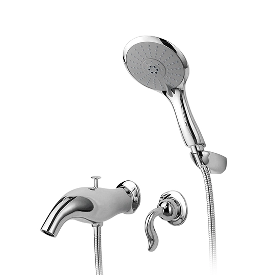 Single-Handle Built-In Bath Mixer W/Hand Shower & Hose & Wall Bracket