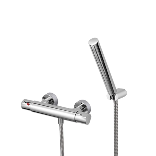 Thermostatic Shower Mixer W/Hose & Hand Shower & Wall Bracket