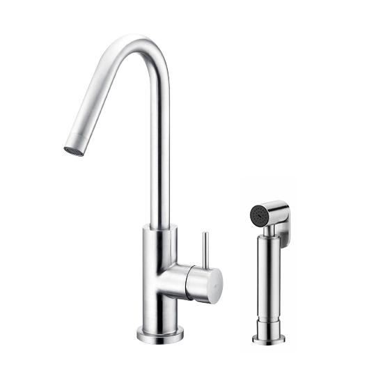 Kitchen Faucet W/Sprayer (Stainless Steel)