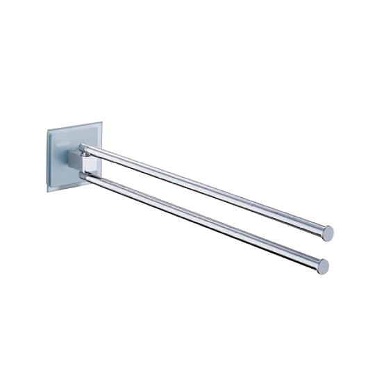 Swivel Double Towel Bar (White Glass)