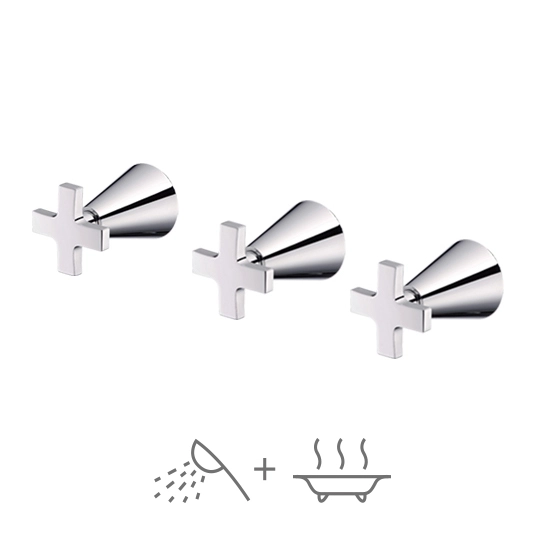 Three-Handle Valve (OFF/Hand Shower/Bathtub)