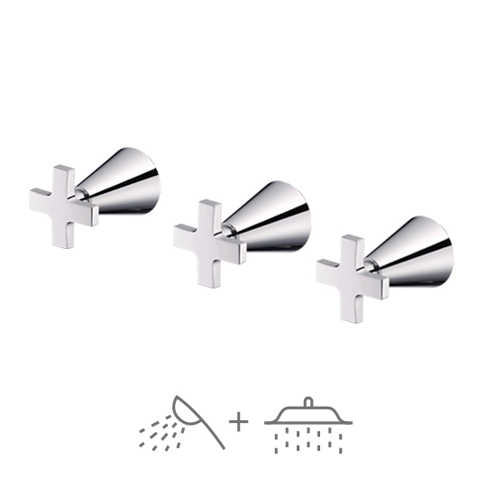 Three-Handle Valve (Showerhead/Hand Shower/OFF)