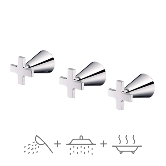 Three-Handle Valve (OFF/Hand Shower/Bathtub)